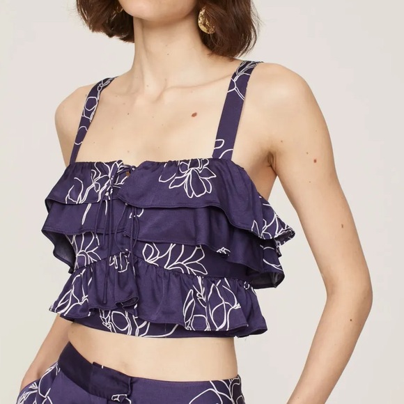 Jason Wu Collective Ruffle Cropped Top (RTR) - Picture 6 of 7